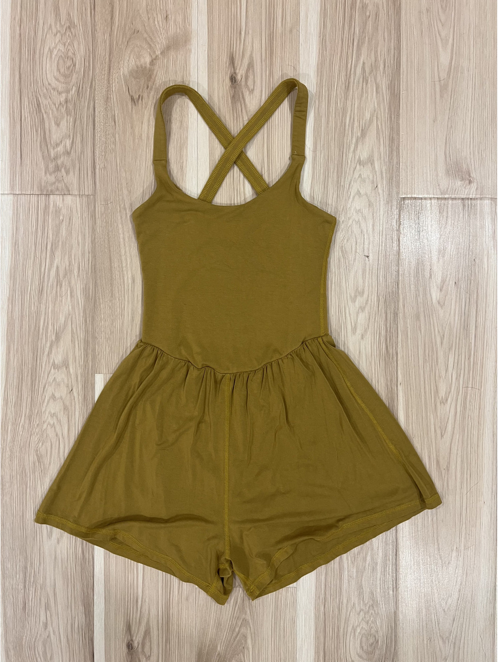 IMBODHI Lila Romper Activewear Bodysuit Mustard S